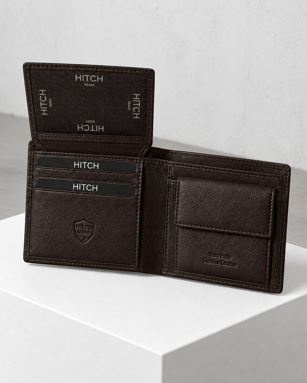 Portafoglio in Pelle con Portamonete e Protezione RFID
