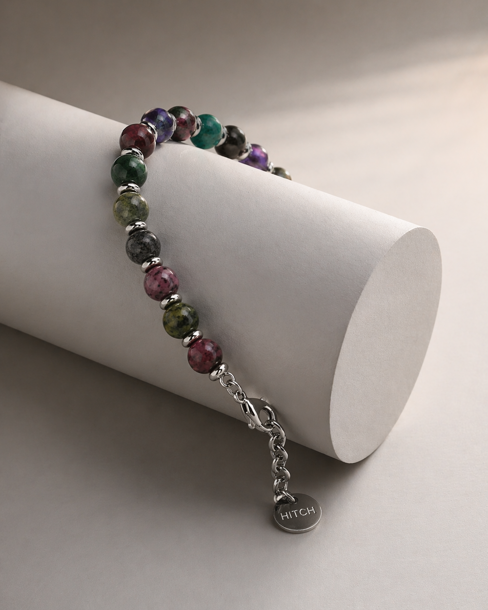 Bracciale uomo pietre multicolor