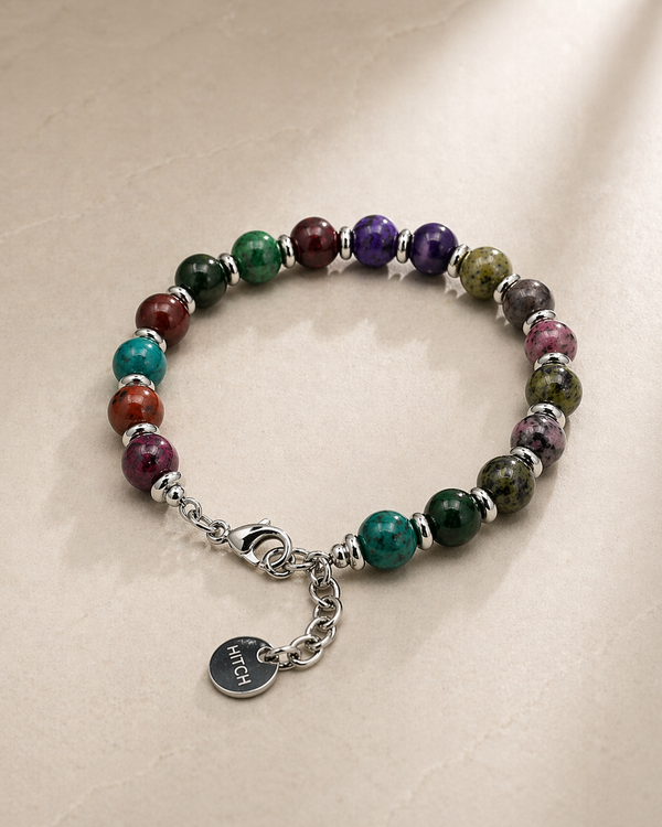 Bracciale uomo pietre multicolor