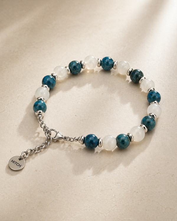 Bracciale pietre turchesi e bianche