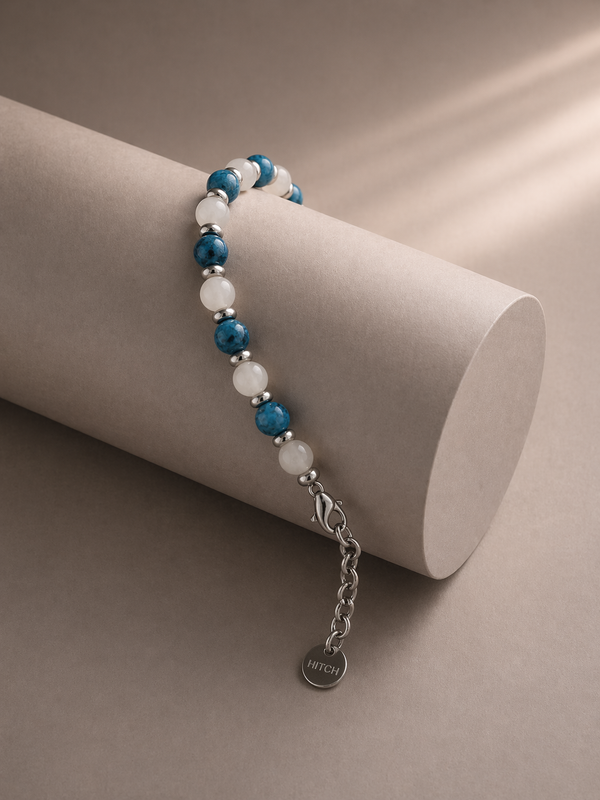 Bracciale pietre turchesi e bianche