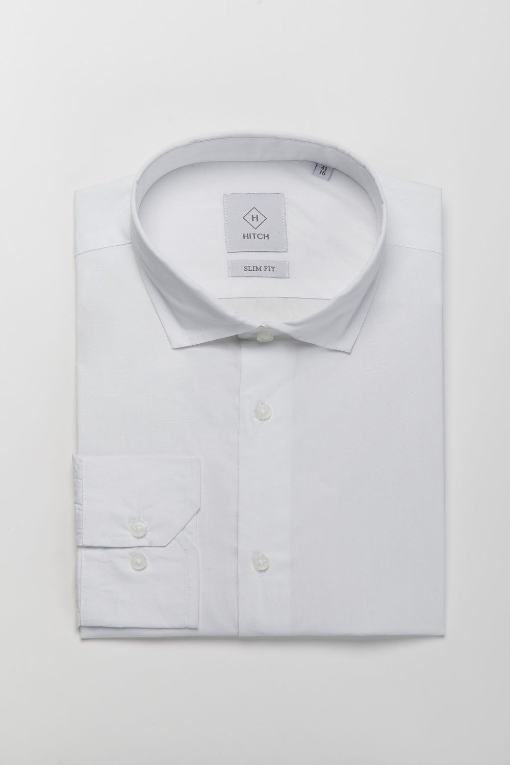 Camicia bianca collo francese slim fit