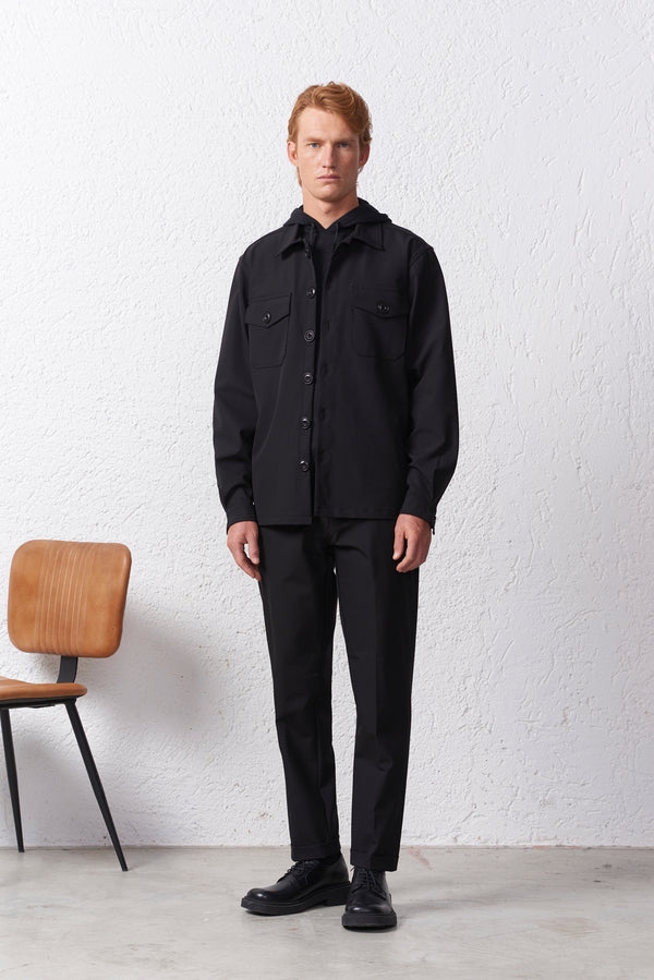 Overshirt in Tessuto Tecnico Stretch