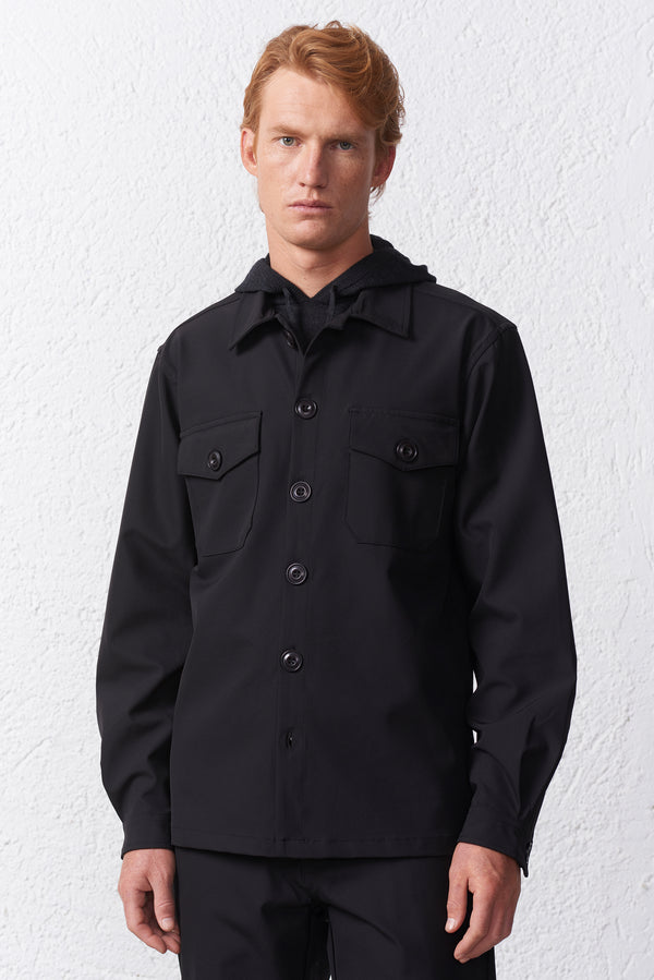 Overshirt in Tessuto Tecnico Stretch