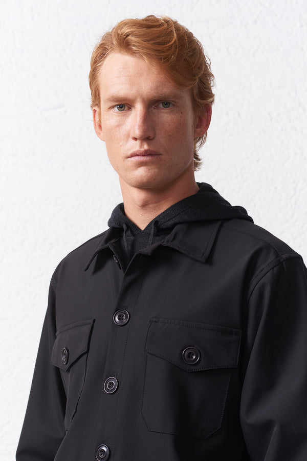 Overshirt in Tessuto Tecnico Stretch