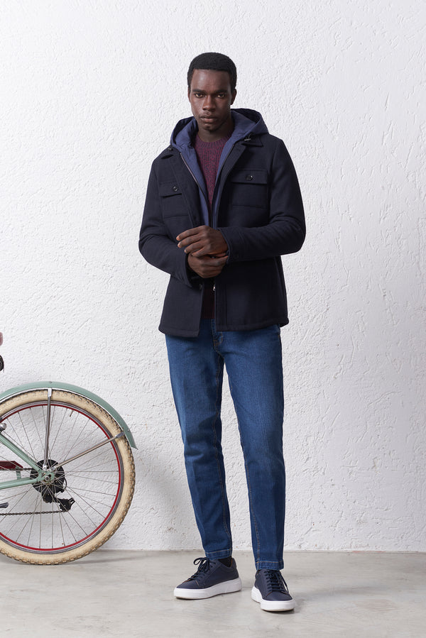 Cappotto con Cappuccio Removibile