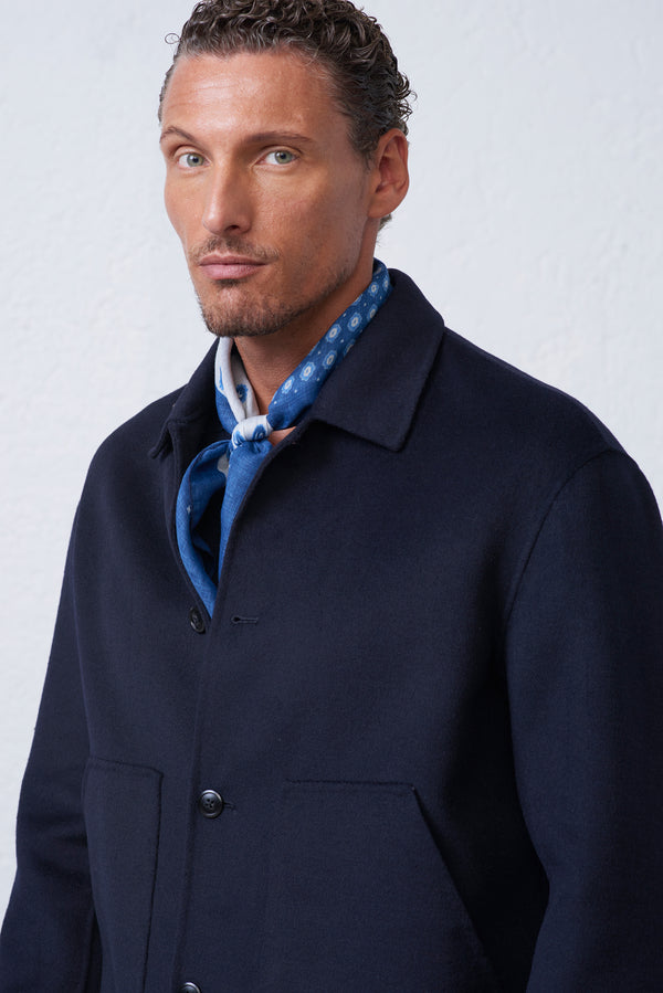Cappotto Corto Collo Camicia in Lana