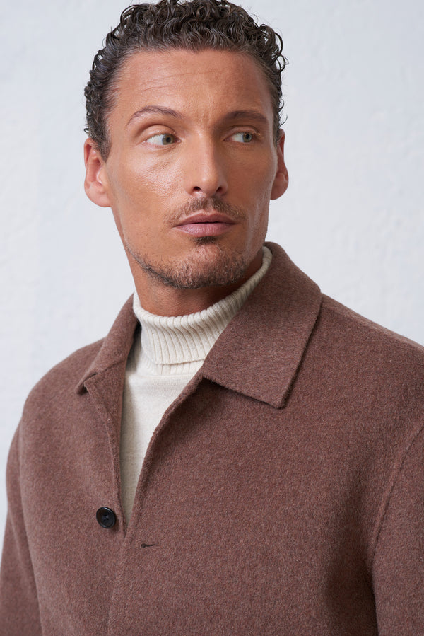 Cappotto Corto Collo Camicia in Lana