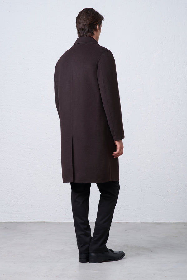 Cappotto Collo Camicia in Misto Lana