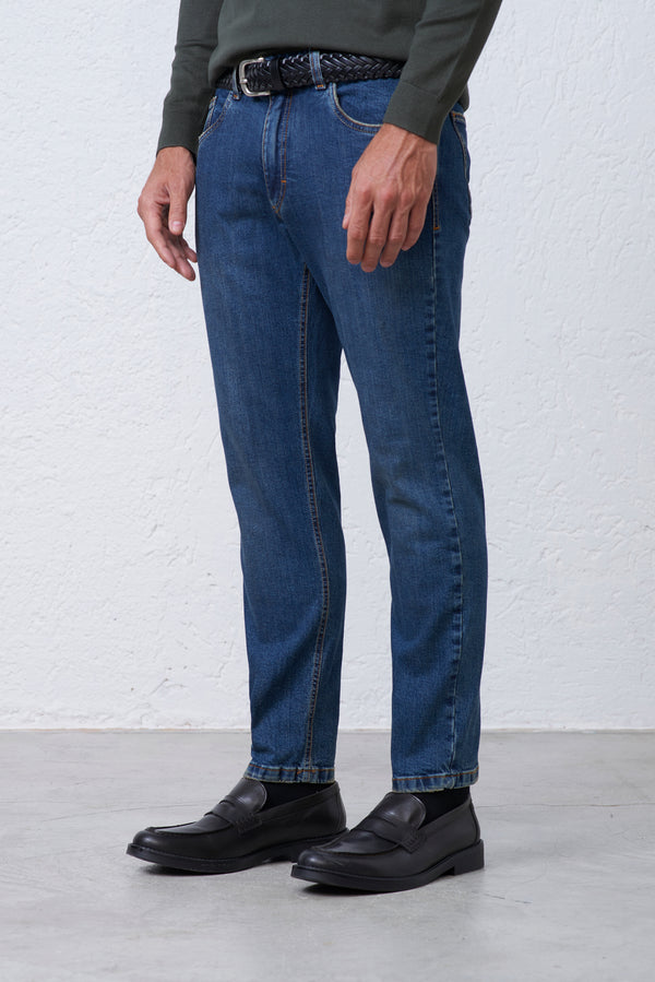 Jeans Slim Fit Stretch in Cotone Uomo