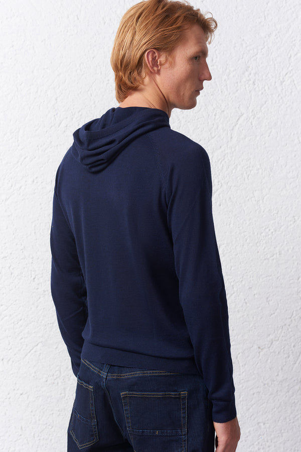 Felpa Cappuccio in misto Merinos