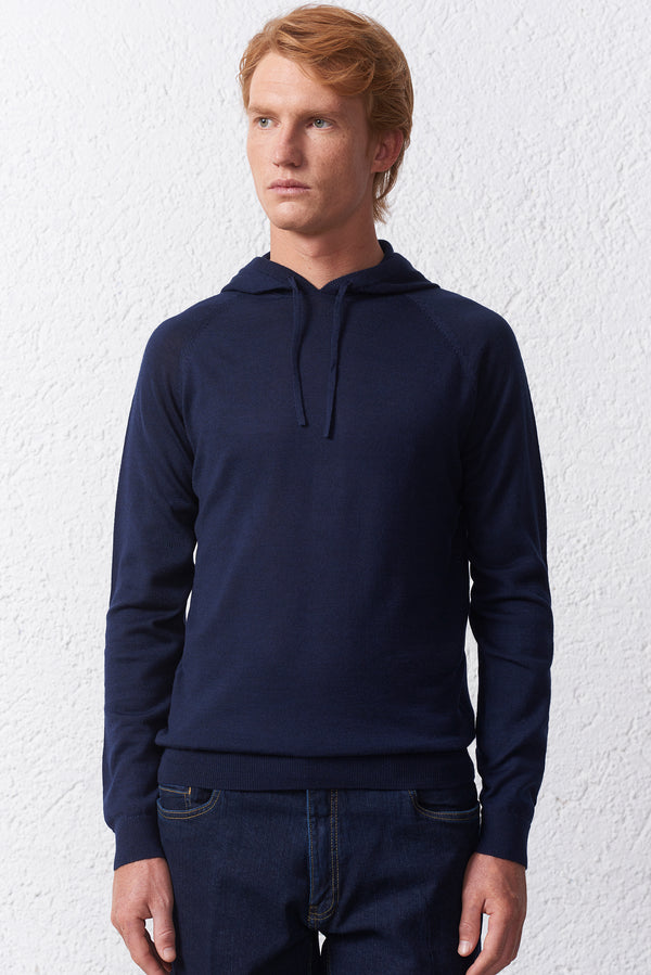 Felpa Cappuccio in misto Merinos