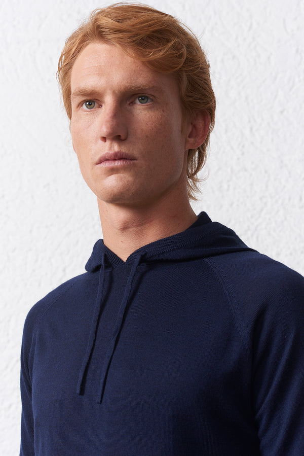 Felpa Cappuccio in misto Merinos