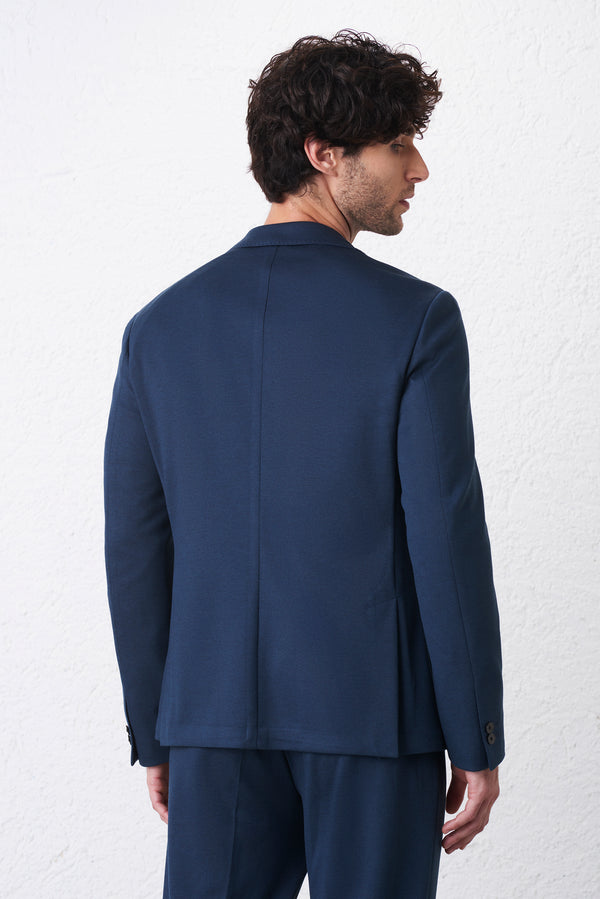 Giacca Monopetto in Maglia Operata