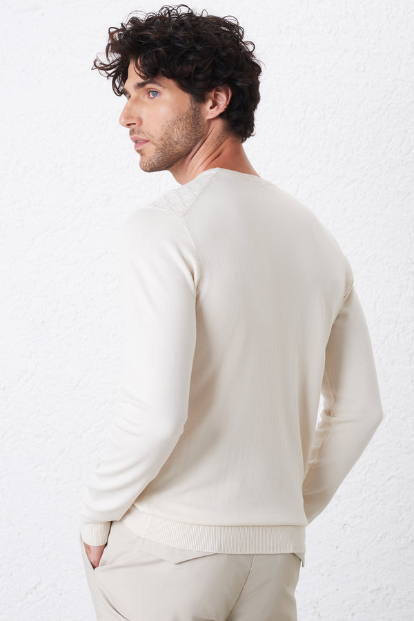 Herringbone pattern crewneck