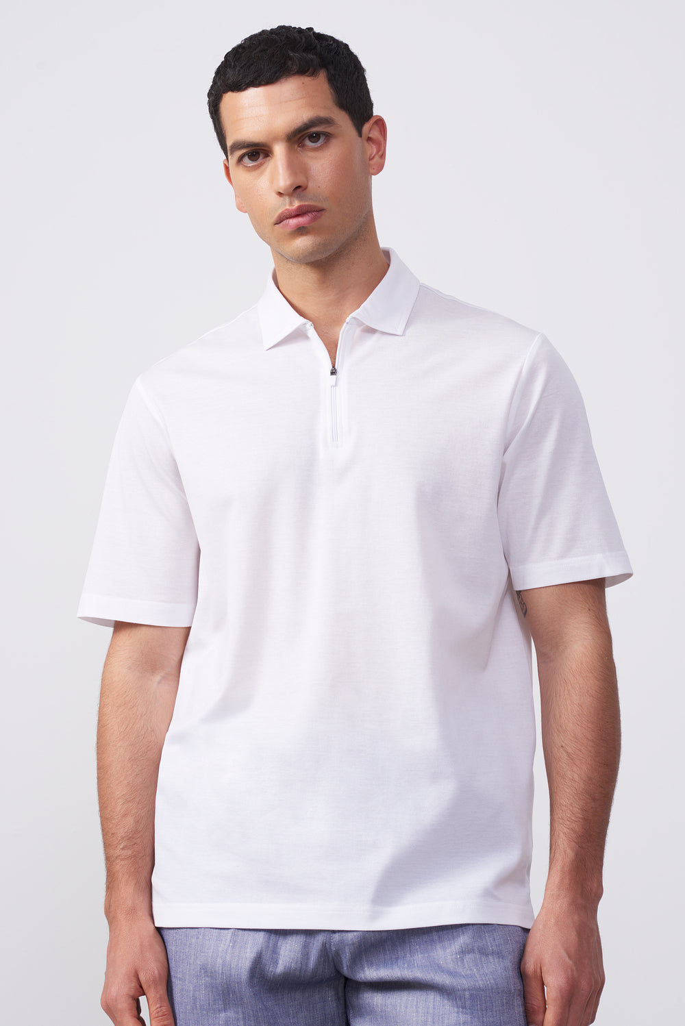 Polo in Filo di Scozia con Zip