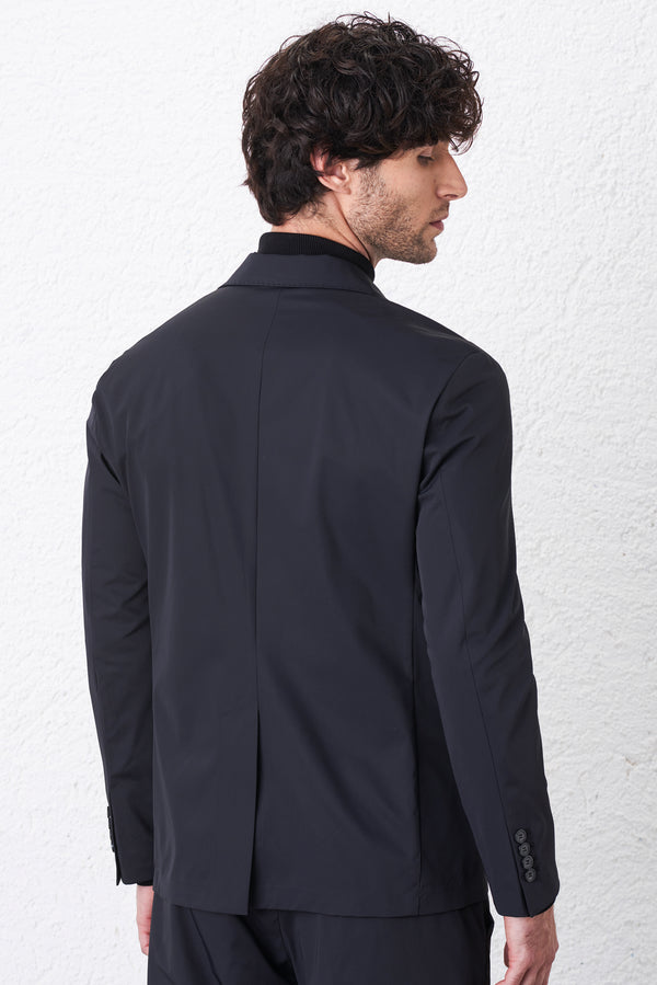 Giacca Decostruita in Tessuto Tecnico B-Stretch Regular Fit