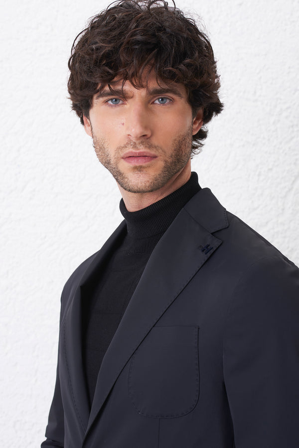 Giacca Decostruita in Tessuto Tecnico B-Stretch Regular Fit