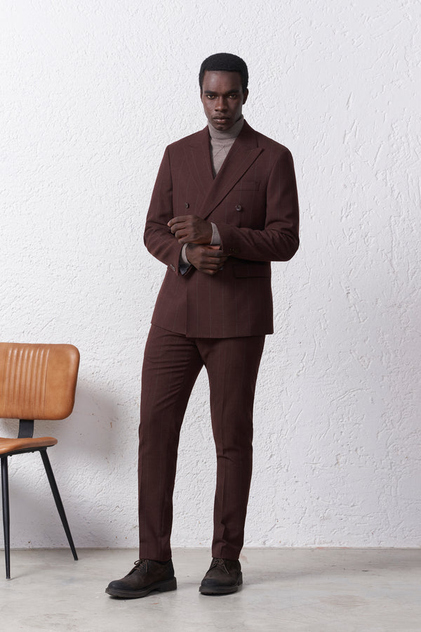 Abito Doppiopetto Petto a Lancia trama diagonale