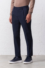 Pantalone Con Pince in Cotone Stretch