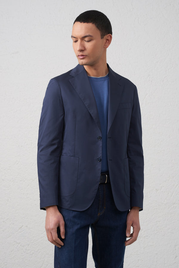 Giacca Blu  Decostruita in Cotone Stretch