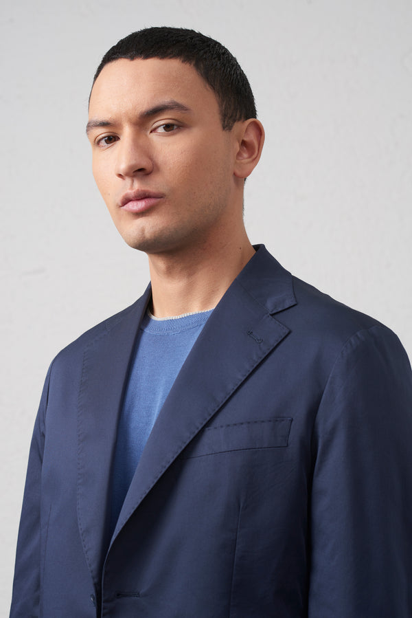 Giacca Blu  Decostruita in Cotone Stretch