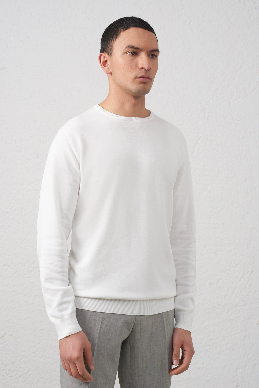 Maglia Girocollo in Cotone Filato 2/40
