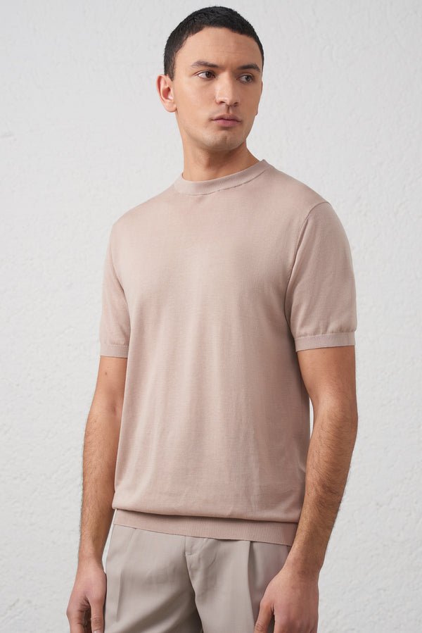 T-Shirt Sabbia  in Filo con Seta