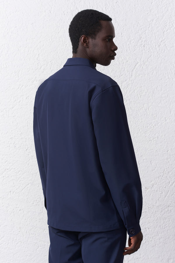 Overshirt in Tessuto Tecnico Stretch