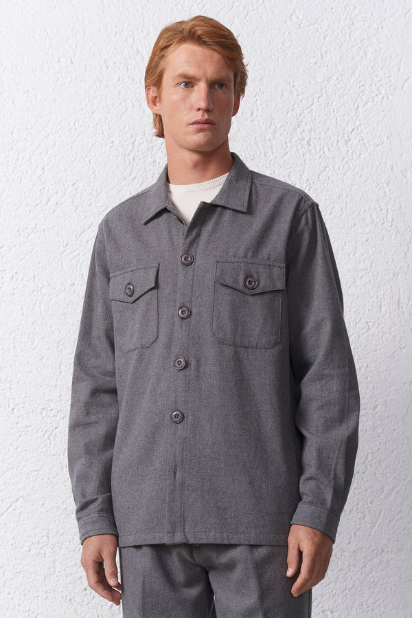 Overshirt in Flanella di Cotone