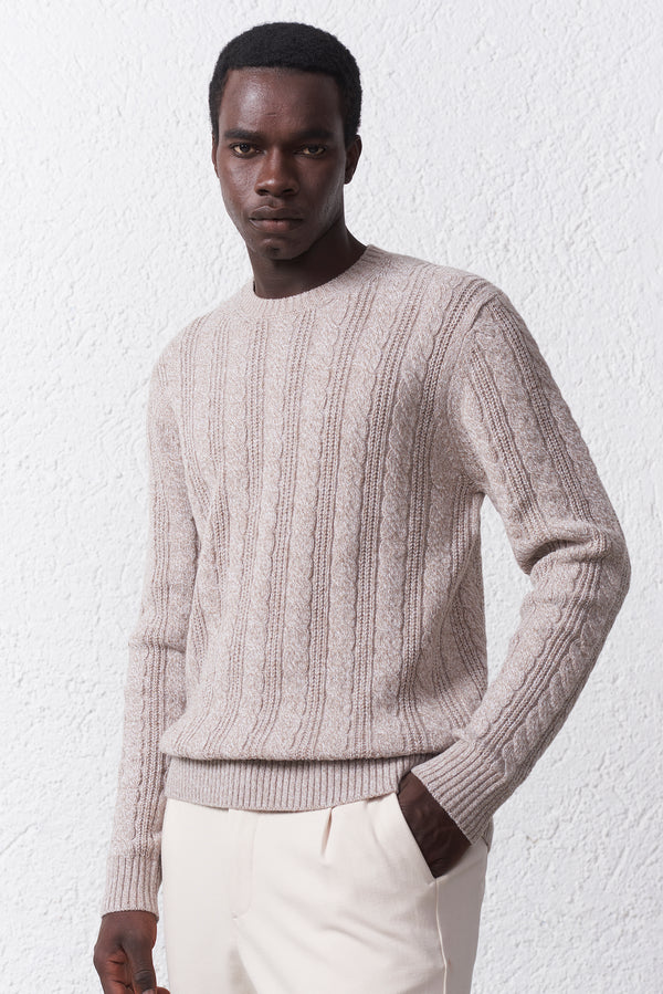 Maglia Trecce Misto Lana