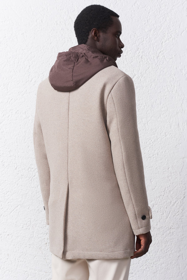 Cappotto collo camicia in Misto Lana