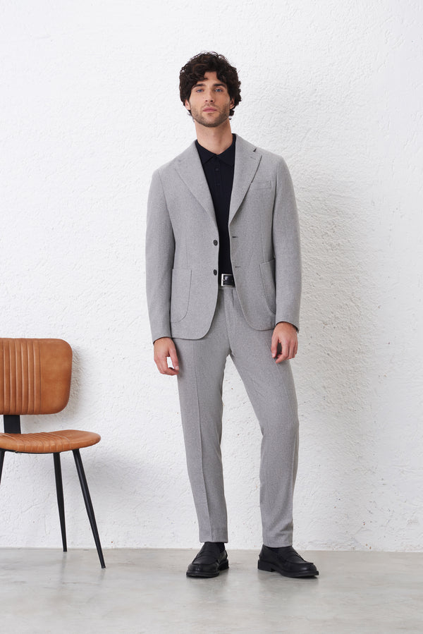 Pantalone Classico Trama Diagonale Tasca America