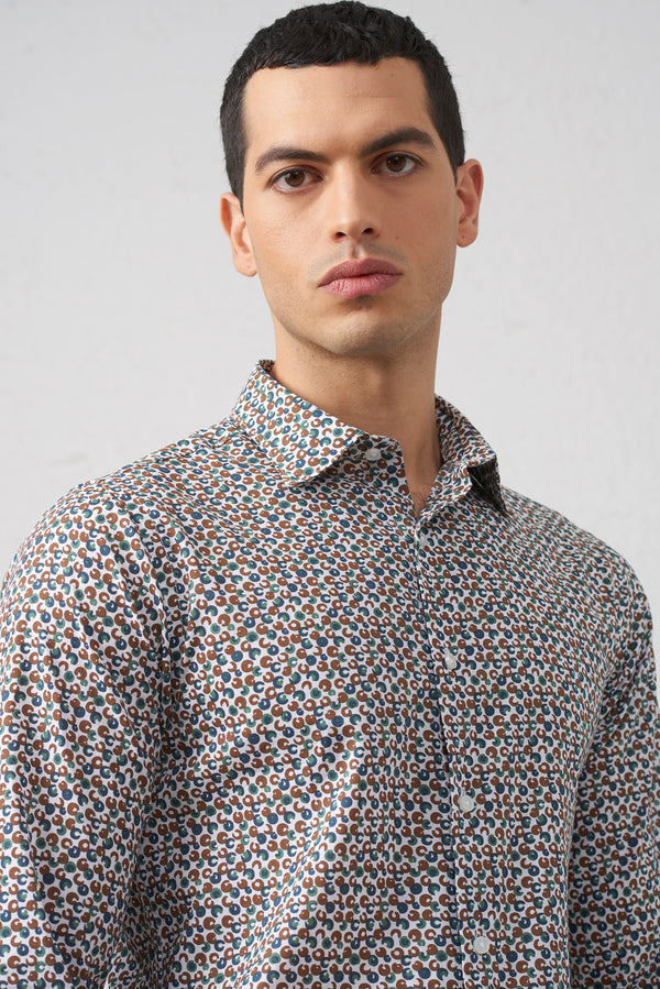 Camicia Comfort Fit  con Micro Fantasia