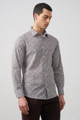 Camicia Comfort Fit  con Micro Fantasia