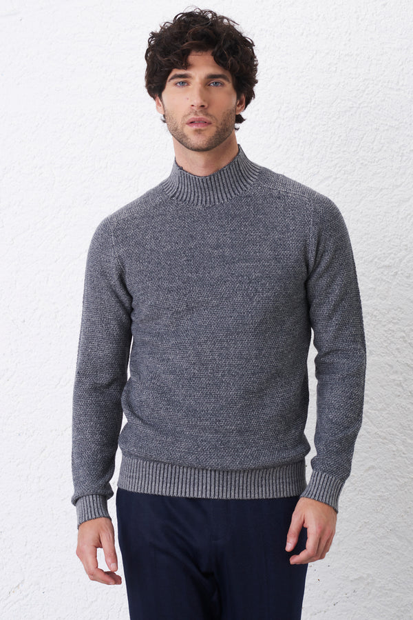 Maglia Mezzo Collo Misto Lana