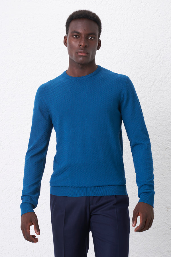 Maglia Girocollo Operata nido d'ape