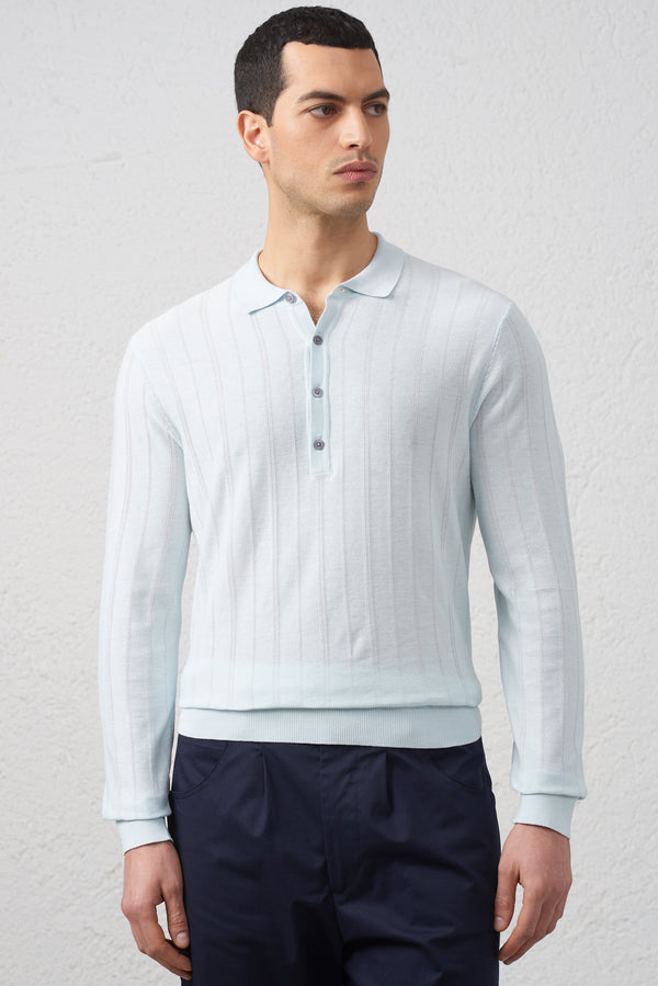Polo in Maglia Manica lunga in Cotone Filato 2/60