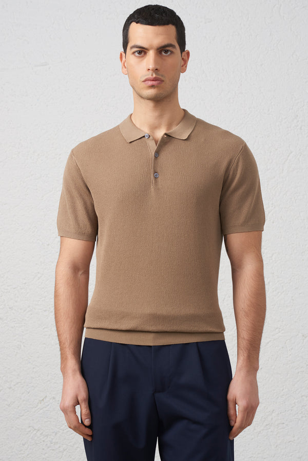 Polo  Cotone 2/60 Tabacco