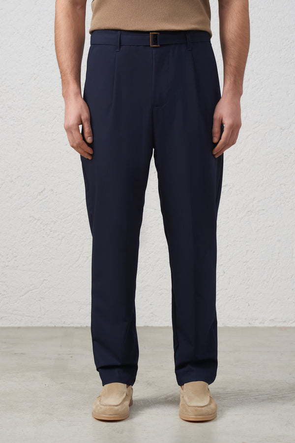 Pantalone Grigio con Cintura  e Pinces
