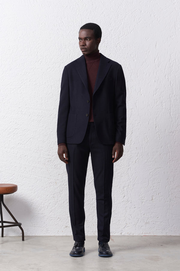 Pantalone Classico Trama Diagonale Tasca America