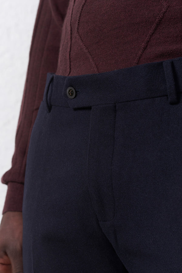 Pantalone Classico Trama Diagonale Tasca America