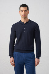 Polo in Maglia Manica lunga in Cotone Filato 2/60