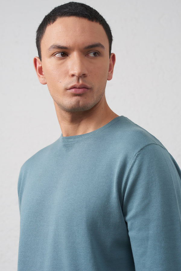 Maglia Girocollo in Cotone Filato 2/40