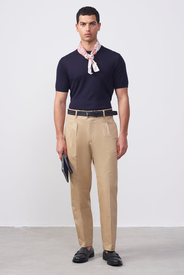 Maglia Blu in Filo con Seta