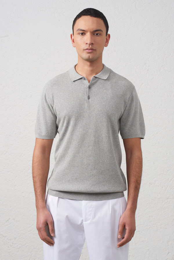 Polo  Cotone 2/60 Grigio Melange