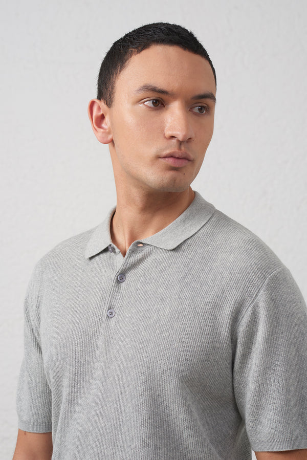 Polo  Cotone 2/60 Grigio Melange