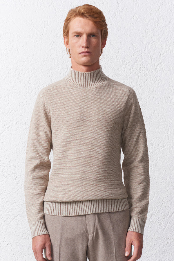 Maglia Mezzo Collo Misto Lana