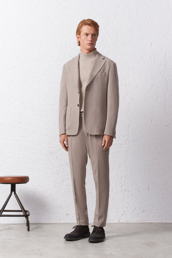 Pantalone Classico Trama Diagonale Tasca America