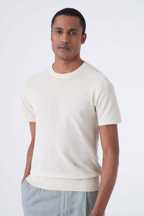 Maglia in filo con intarsio rettangolare